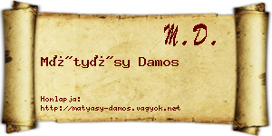 Mátyásy Damos névjegykártya